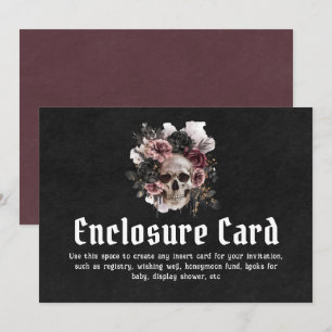 Black Gothic Halloween Floral Skull Enclosure Card