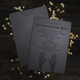 Black Gothic Halloween Party Invitation