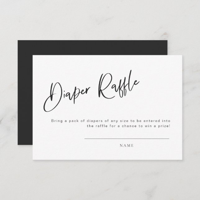 Black Gothic Inspired Baby Shower Diaper Raffle Enclosure Card (Front/Back)