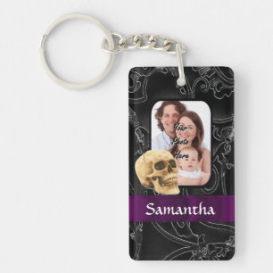 Black Gothic skull Key Ring