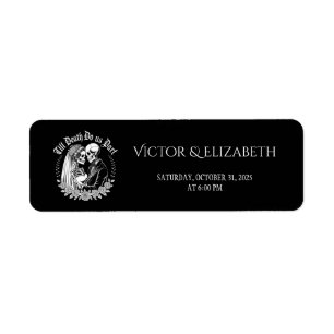 Black Gothic Till Death Wedding Return Address Label