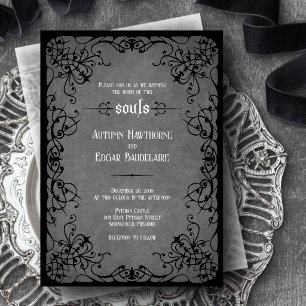 Black Gothic Victorian Wedding Invitation