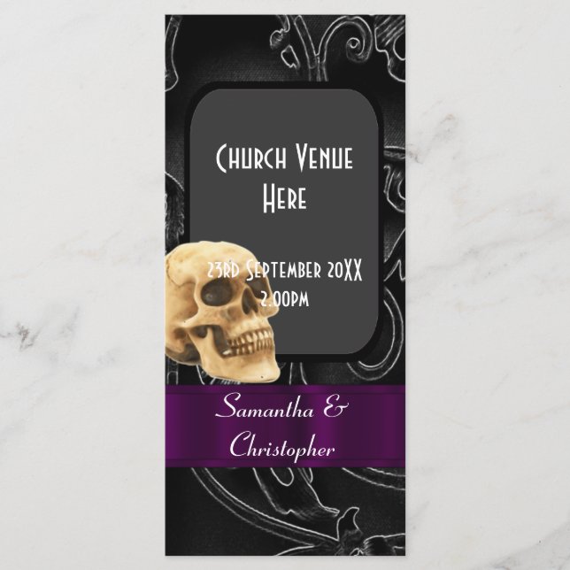 Black gothic wedding program (Front)