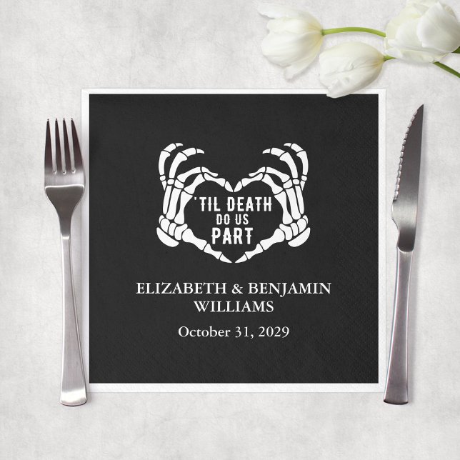 Black Gothic Wedding Til Death Reception Napkin (Black Gothic Wedding Til Death Reception Napkins
)