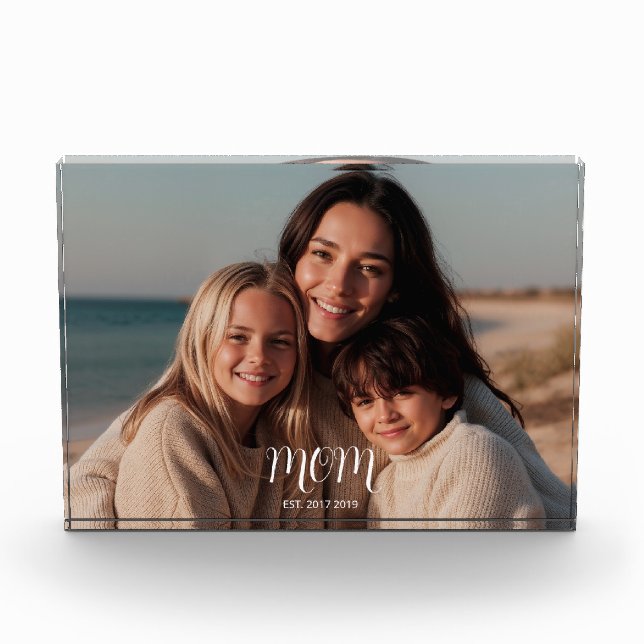 Black Graceful Script Mom Established Photo  (Front)