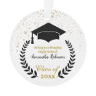 Black Grad Cap and Laurel Graduation Ornament
