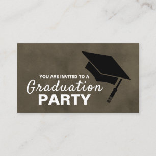 Black Grad Cap, Graduation Party Invitation