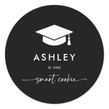 Black Grad Cap One Smart Cookie Graduation Favour