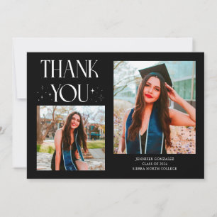 Black Graduate Thank You 2-Photo Announcement