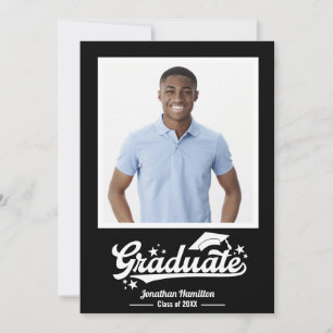 Black Graduation Announcement Photo 