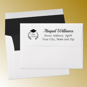 Black Graduation Cap and Laurel Envelope