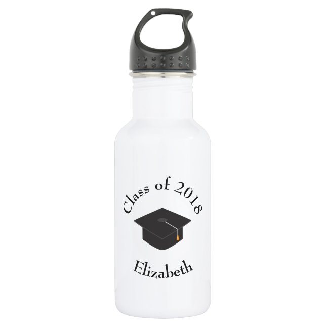 Black Graduation Cap  Class of 20xx Custom 532 Ml Water Bottle (Front)