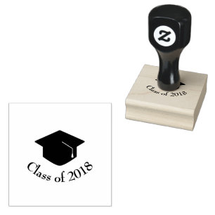 Black Graduation Cap Class of 20xx Rubber Stamp