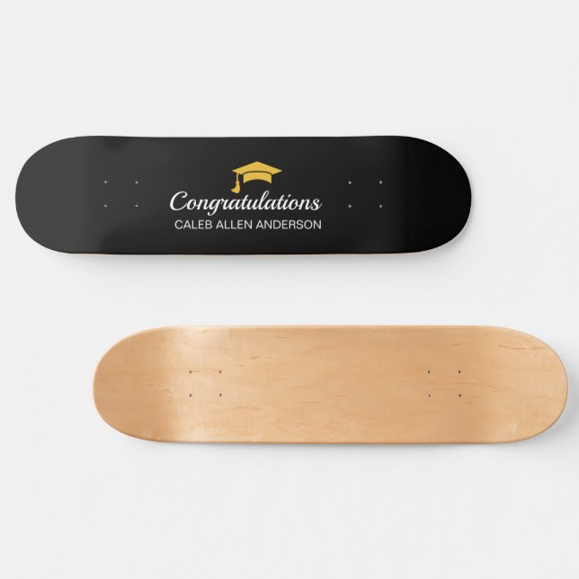 Black Graduation Cap Skateboard Desk (Horz)