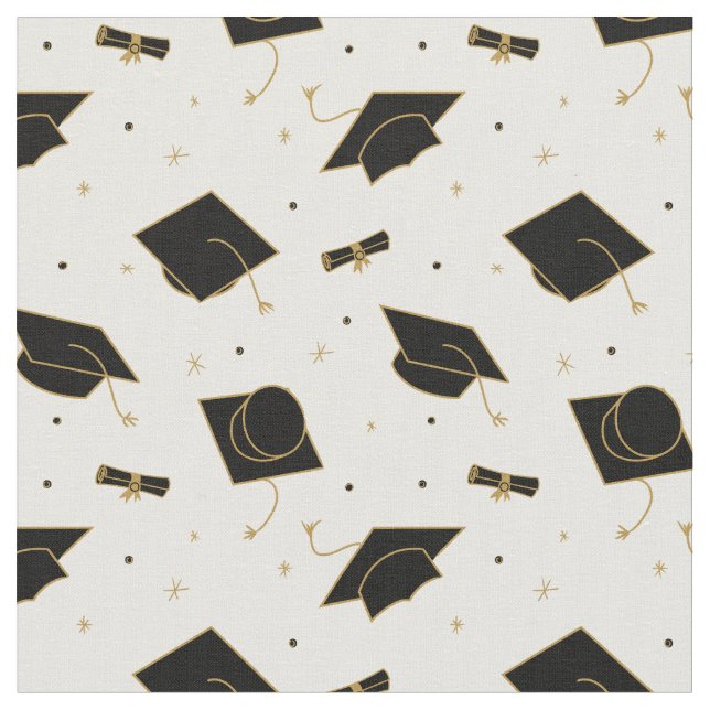 Black Graduation Cap Toss Fabric (Close Up)