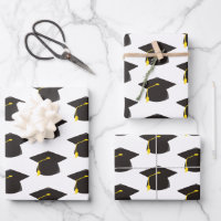 Black Graduation Cap w/ White Background Gift