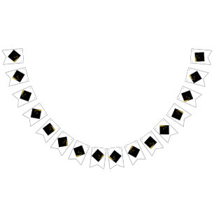 Black Graduation Caps Bunting