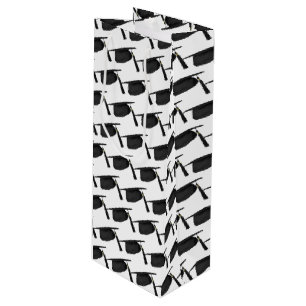 black graduation caps with tassel wine gift bag