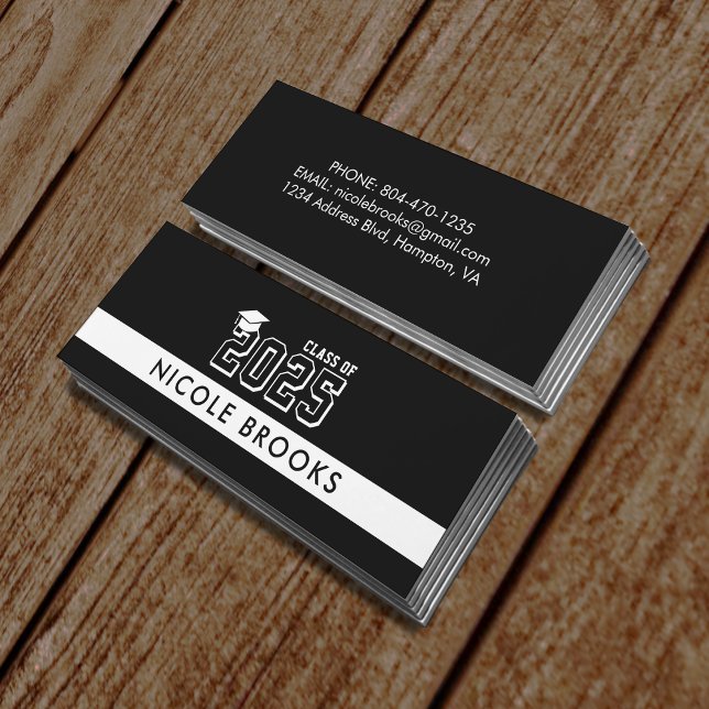 Black Graduation Class of Contact Info Name Mini Business Card (Black Graduation Class of Contact Info Name Mini Business Card
)