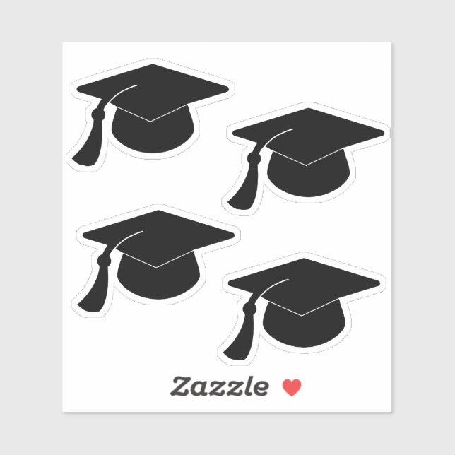Black Graduation Hat Simple Pattern Graduate (Sheet)