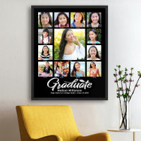 Black Graduation K–12 Photo Collage White Script