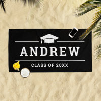 Black Graduation Party Personalised Name