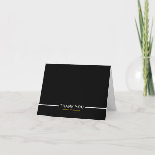 Black Graduation Thank You Card