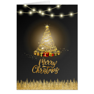 Black Graident Christmas Card - Foldable