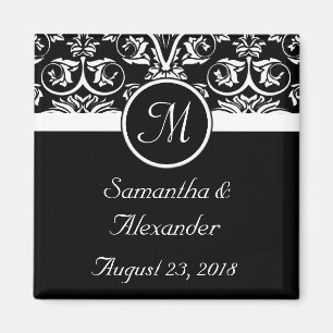 Black Grand Insignia Monogram Favour /Save the Dat Magnet