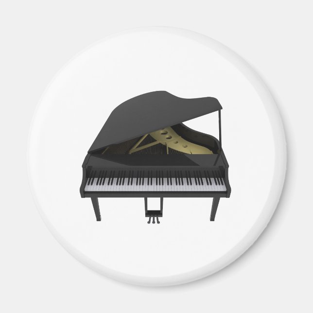 Black Grand Piano: 3D Model: Magnet (Front)