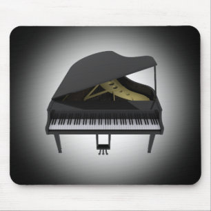 Black Grand Piano: 3D Model: Mousepad