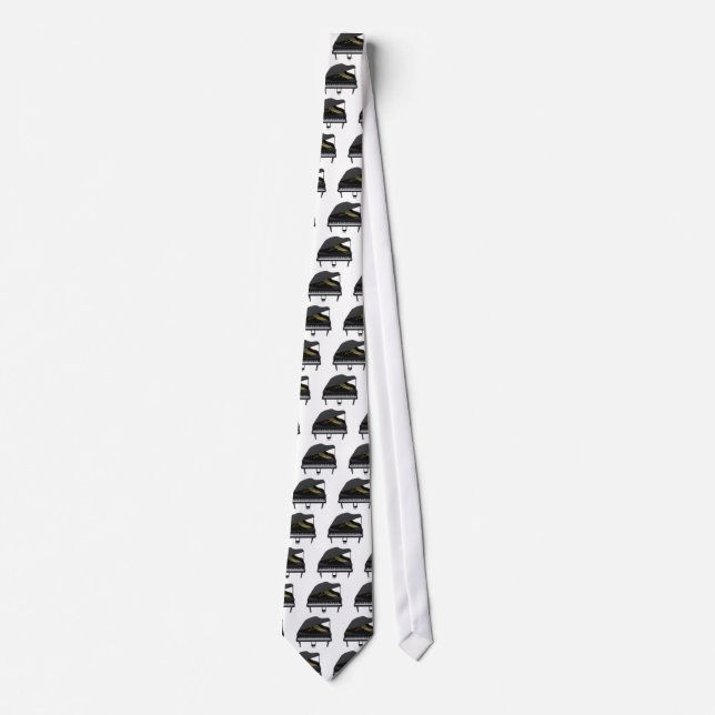 Black Grand Piano: 3D Model: Tie (Front)