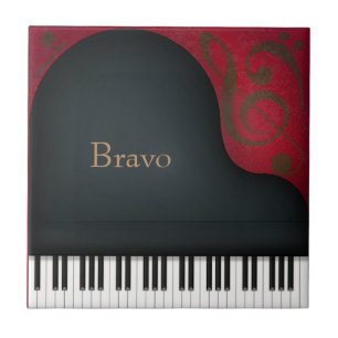 Black Grand Piano Performing Arts Custom Music Ceramic Tile