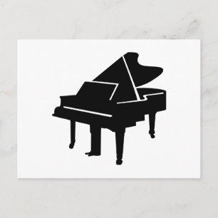 Black Grand Piano Postcard