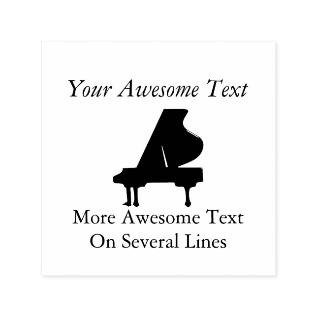 Black Grand Piano Self-inking Stamp (Design)
