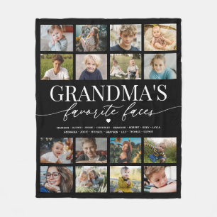 Black Grandma 16 Photo Collage Blanket
