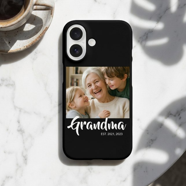Black Grandma Established Script Photo Case-Mate iPhone Case (Grandma Established Script Photo Phone Case)