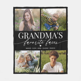 Black Grandma’s Favourite Faces 4 Photo Blanket