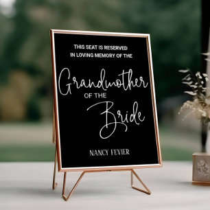 Black Grandmother of the Bride Memorial Wedding Poster