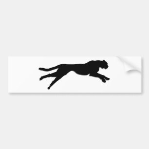 Black graphic art cheetah bumper sticker