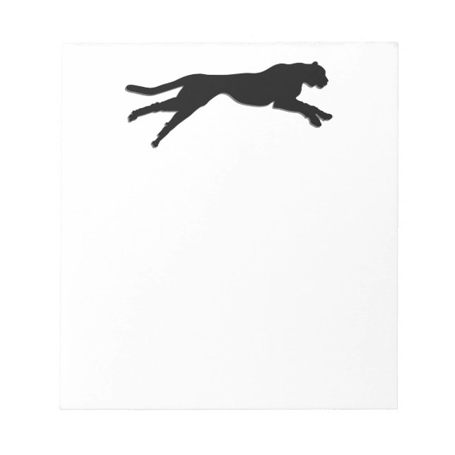 Black graphic art cheetah notepad (Front)