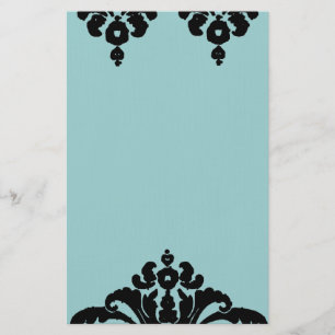 Black Graphic On Aqua Blue Modern Transitional Stationery