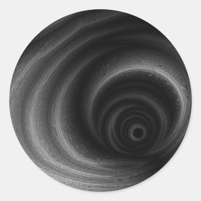 Black Gravity Classic Round Sticker (Front)