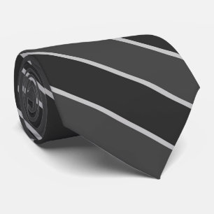 Black Gray And Silver Diagonal Stripes Pattern Tie