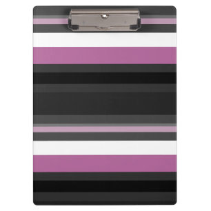 Black, Gray and White Stripes Clipboard