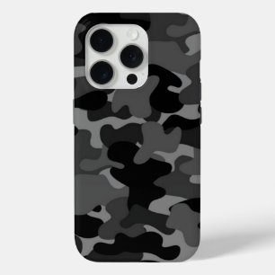 Black Gray Camo iPhone 15 Pro Case