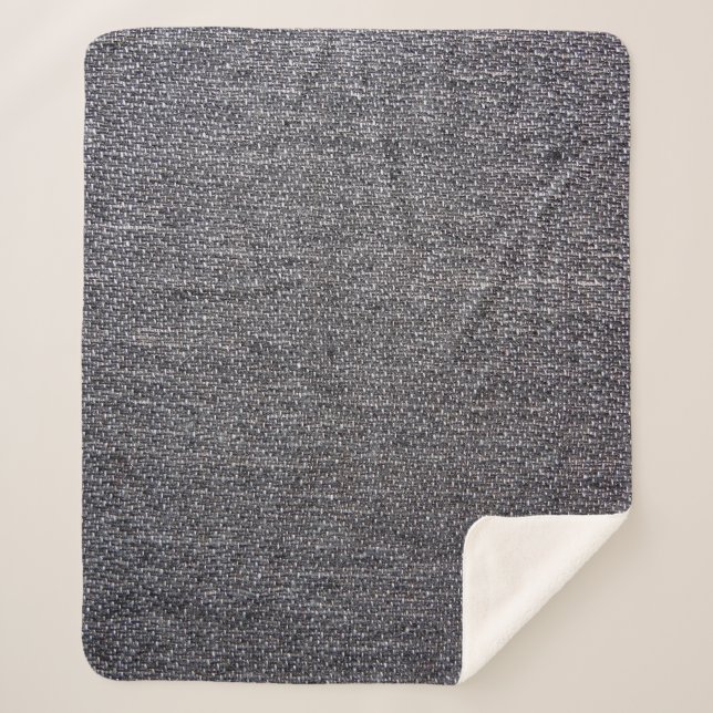 black gray cloth sherpa blanket (Front)