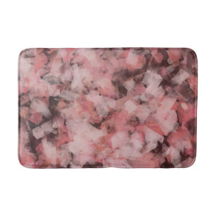 Black Gray Pink White Modern Geometric Abstract Bath Mat