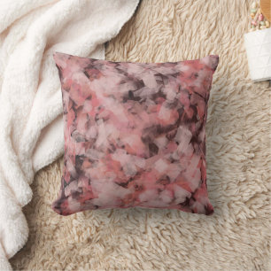 Black Gray Pink White Modern Geometric Abstract Cushion