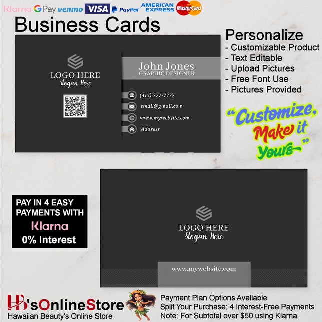 Black & Gray QR Code Business Cards 25 Pack of 100 (Black & Gray QR Code Business Cards 25 Pack of 100.)